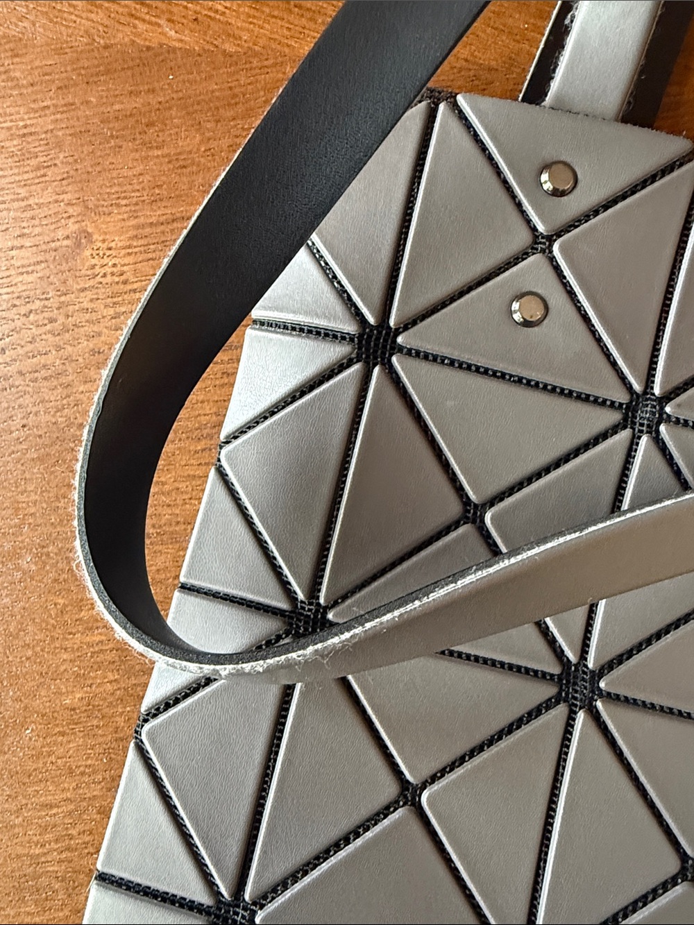 Issey Miyake Geometric Tote in Matte Gray - Picture 15 of 15